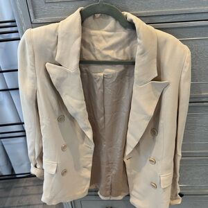 & Other Stories Cream Double-Breasted Blazer